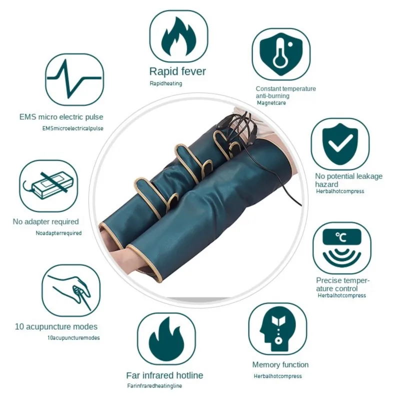 Pulse acupuncture and moxibustion Sweat and Leg Beauty Massage Long Leg Belt Far Infrared Heat Hot Pack Warm Physical Therapy 