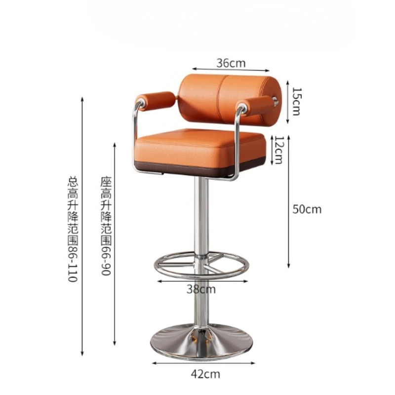 طاولة دوارة فاخرة كرسي بذراعين داخلي مسند ظهر مقعد مرتفع للمطبخ المريح كرسي بار عالي لتناول الطعام مسند ظهر شمالي