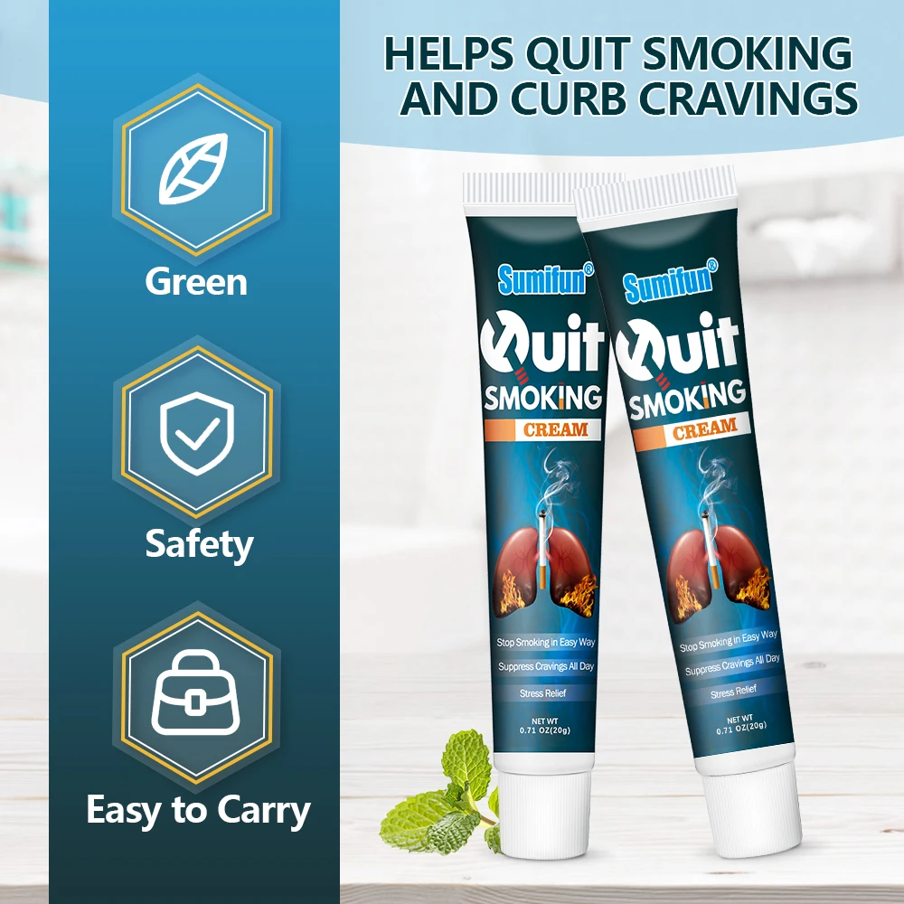 20G Sumifun Quit Smoking Cream Stop Smoke Herbal Ointment Prevent Smoking Nicotine Withdrawal Medical Plaster Health Lungs Care