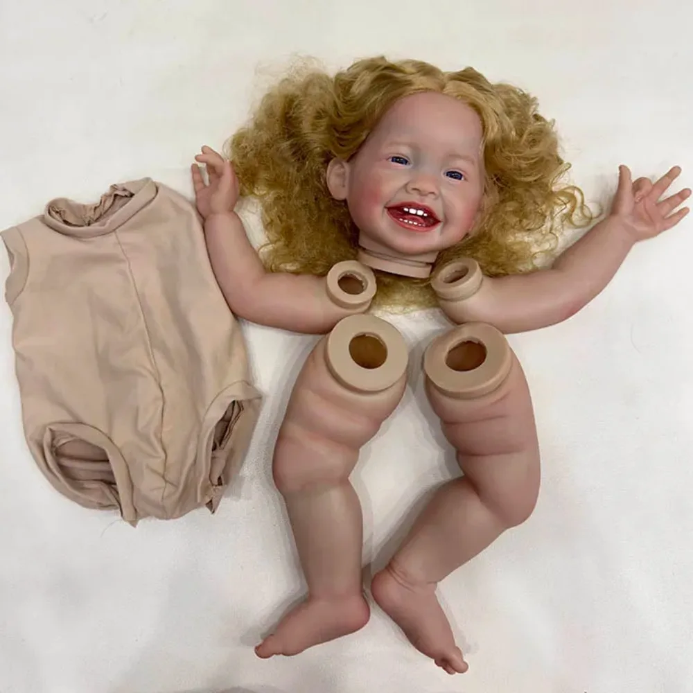 

24inch Already Painted Reborn Doll Kit Mila with Blonde Hair Unfinished Reborn Doll Parts with Body and Eyes Kit Bebê Reborn