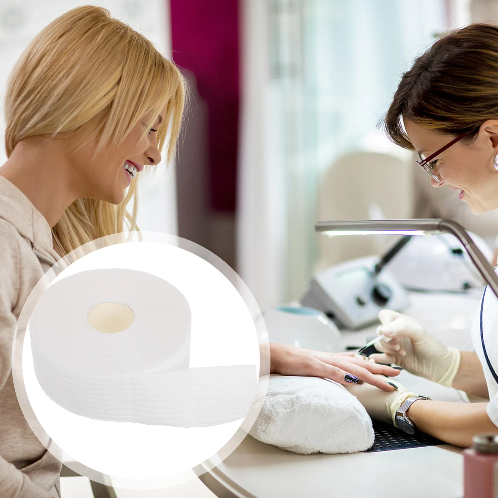 

1 Roll Pattern Nail Cotton Pads No Lint Soft Absorbent Foldable for Polish Removal Manicure Cleaning Degreasing Travel