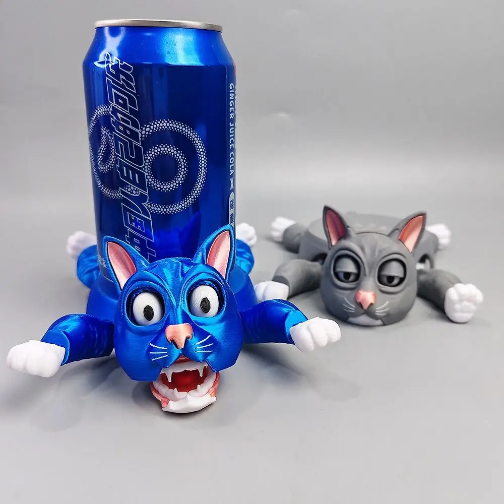 

Crossed Legs&Staring Eyes Panicked Cat Coaster Frightened Cat Press Type Cat Cup Pad Quirky Toys Funny Expression Plastic