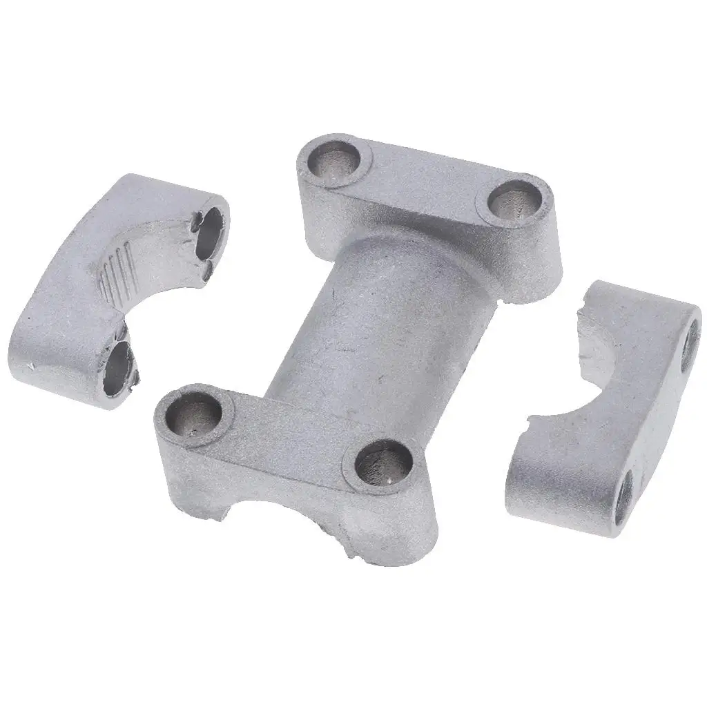 Silver Handle Bar Mount Clamps Riser Adapter 7/8 Inch 22mm Dirt Bike ATV
