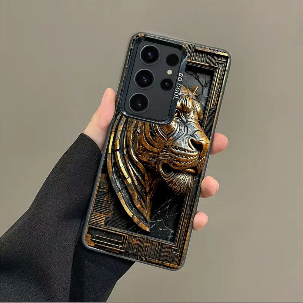 

Retro leopard case for Galaxy S25 S24 S23 S22 S21 S20 Ultra/ FE/Plus shock-proof rear cover anti-fingerprint