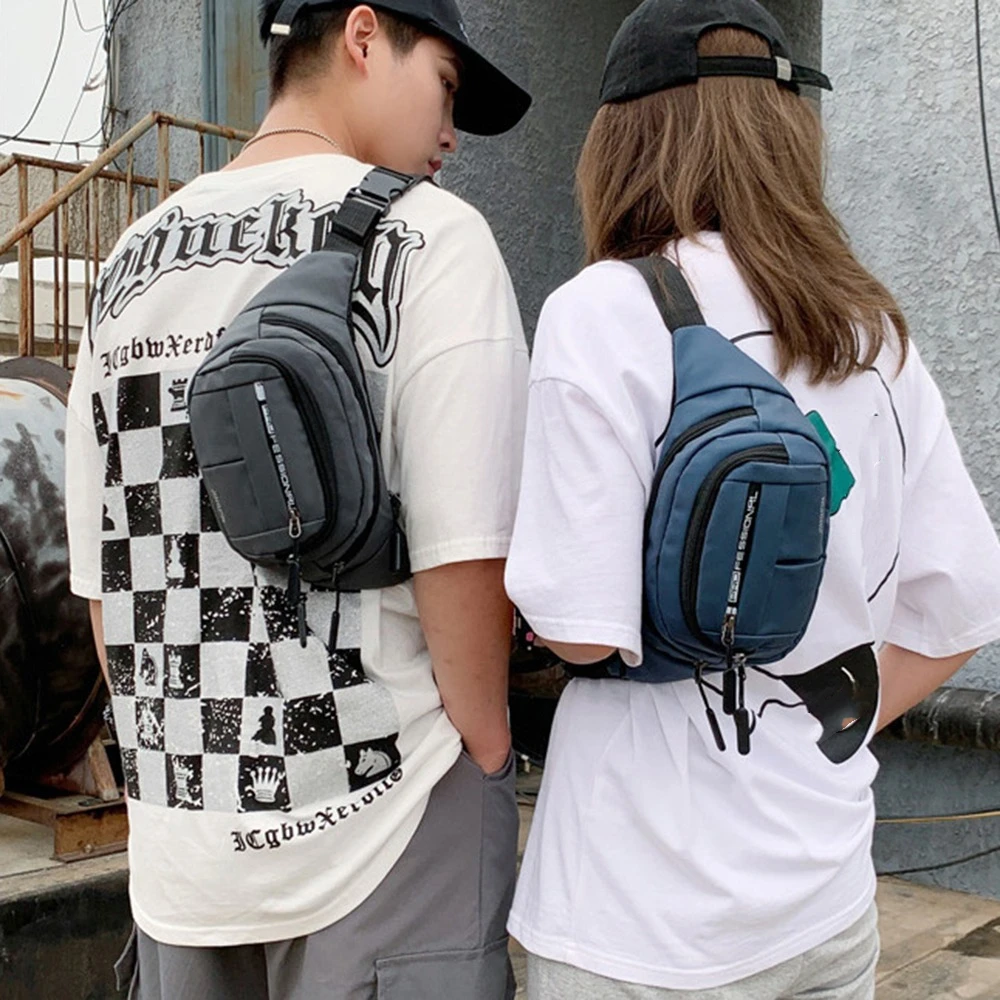 

Multi-function Crossbody Chest Bag Waterproof Lightweight Men Running Waist Bags Large Capacity Wear-resistant