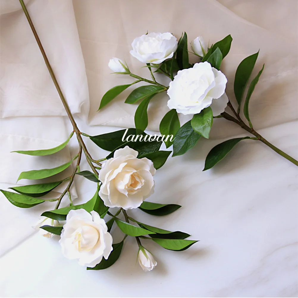 

Artificial Gardenia Flowers Yellow Purple Faux Wedding Decoration Home Festive Supplies Long Lasting Eco Materials