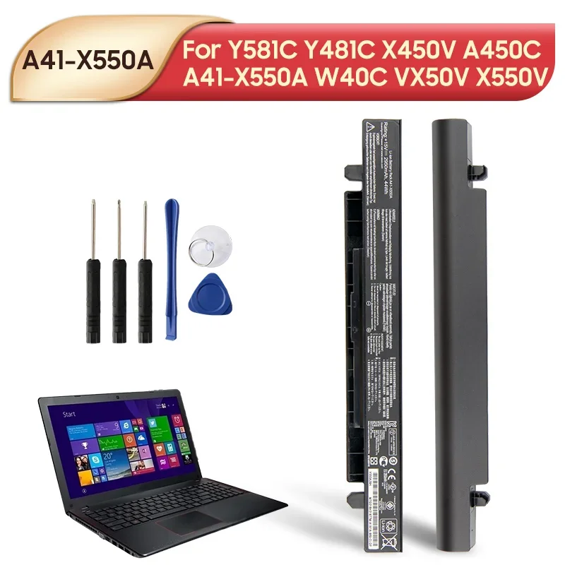 A41-X550A baterai pengganti asli untuk ASUS Y581c Y481c X450v X550v A41-X550a W40c A450VB A450VC A450VE A550C A450C