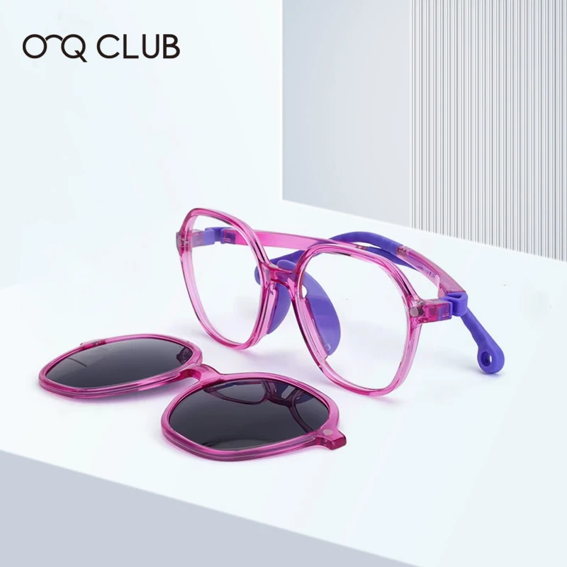 O-Q CLUB Magnetic Clip-on Transparent Glasses Man Children Kids Mens Sunglasses Women TR90 Polarized Luxury Eyeglasses Frame Men