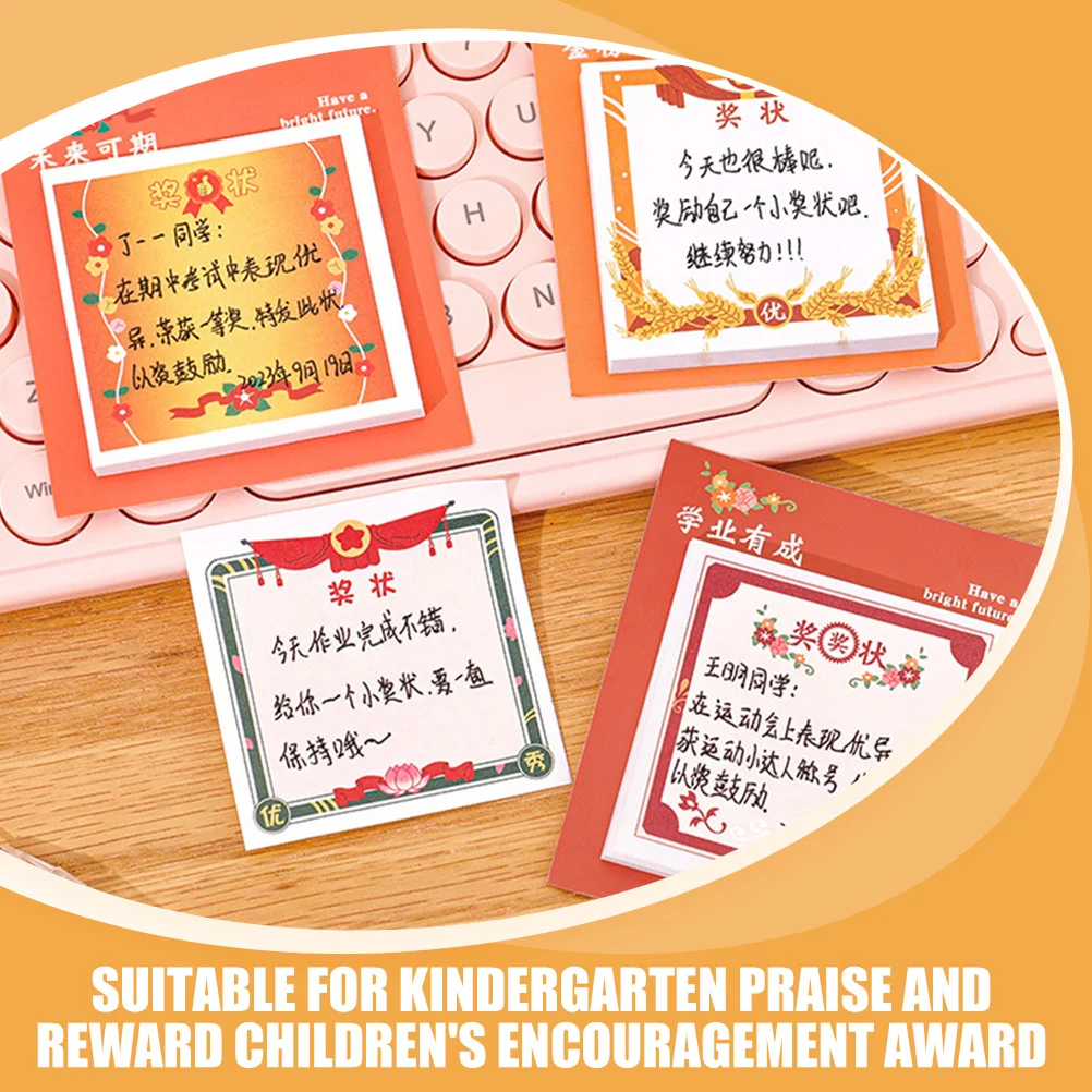 4Pcs Mini Kindergarten Reward Inspirational Cartoon Notepad Kids Learning Fun Stationery School Supplies