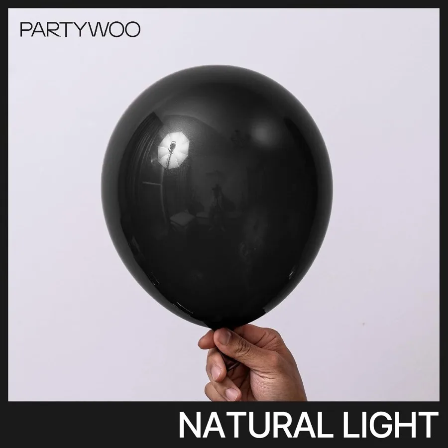بالونات لاتكس سوداء غير لامعة 127 قطعة مقاسات مختلفة حزمة من 36 18 12 10 5 بوصة للتخرج والهالوين والذكرى السنوية للعام الجديد #2