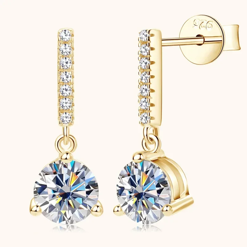 

1.0ct D Color Moissanite Exquisite Stud Earring for Women 925 Sterling Silver Piercing Earrings Jewelry Gift Pendientes