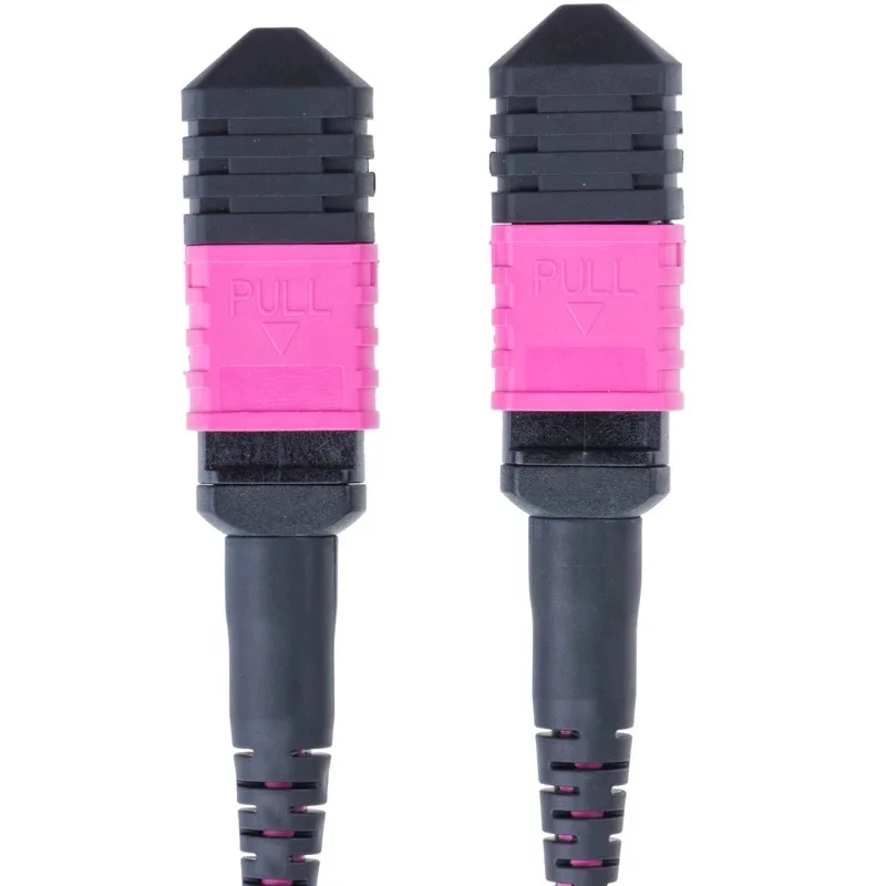 MPO fiber optic patch cord 12 cores OM4 female Type B round voilet 1 3 5 10 15 20M MTP jumper optical fiber patch lead OM4
