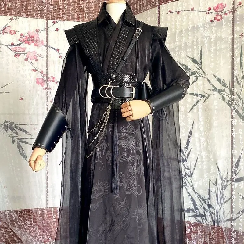 Customize Halloween Carnival Cosplay Costume For Men Large Size Medieval Vintage Gothic Black Suits Hanfu Women Large Size 6XL