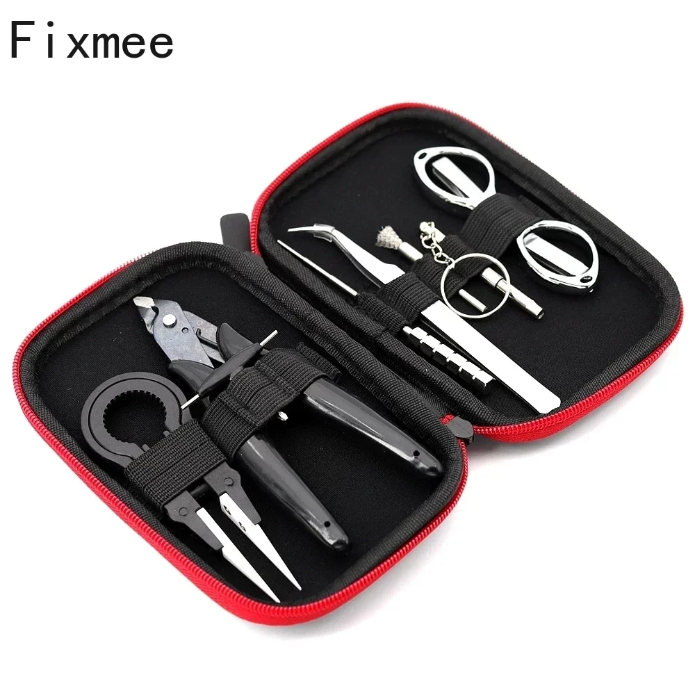 9 in 1 Mini Vape DIY Tool Bag Coil jig Tweezers Pliers Repair Tool Kits Cig Accessories Vape Bag s Tweezers Pliers Vape Bag