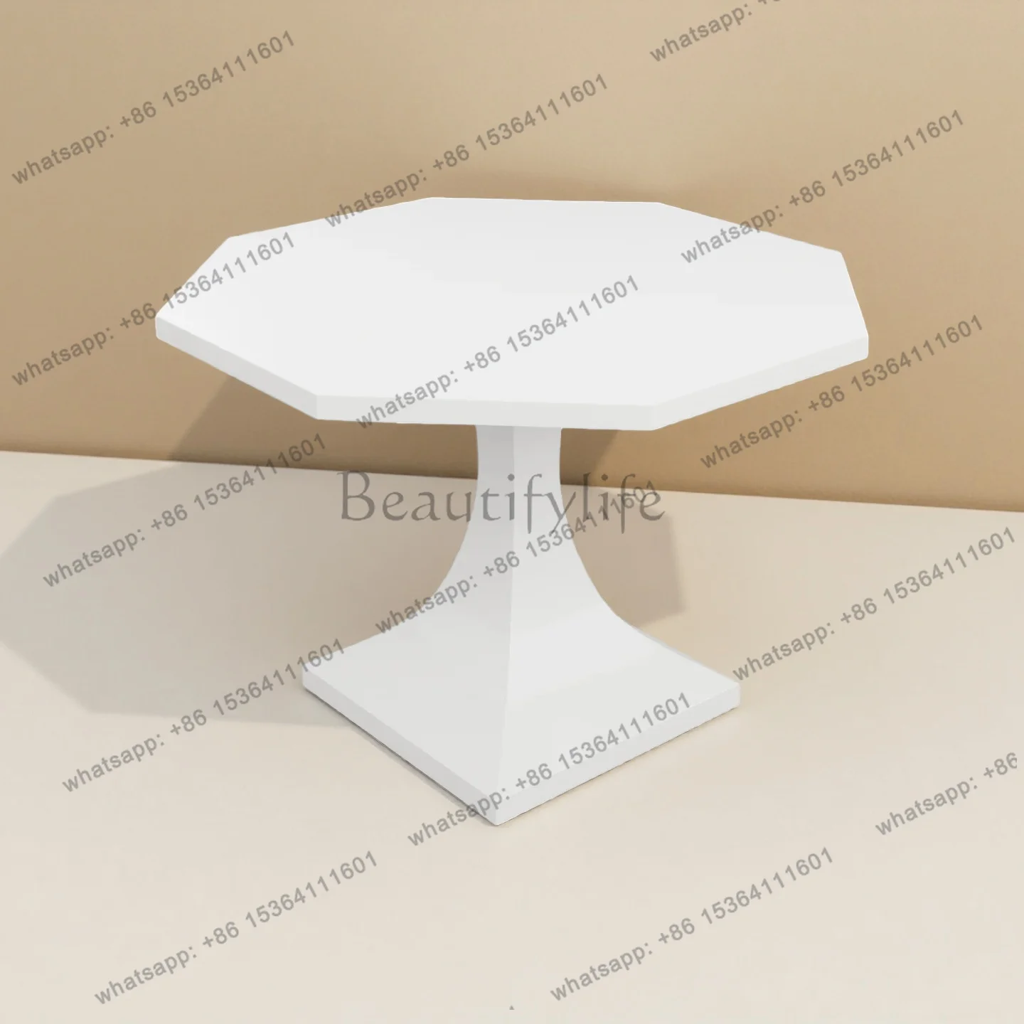 Customizable French retro solid wood dining table home exhibition hall model room polygonal table Factory Direct