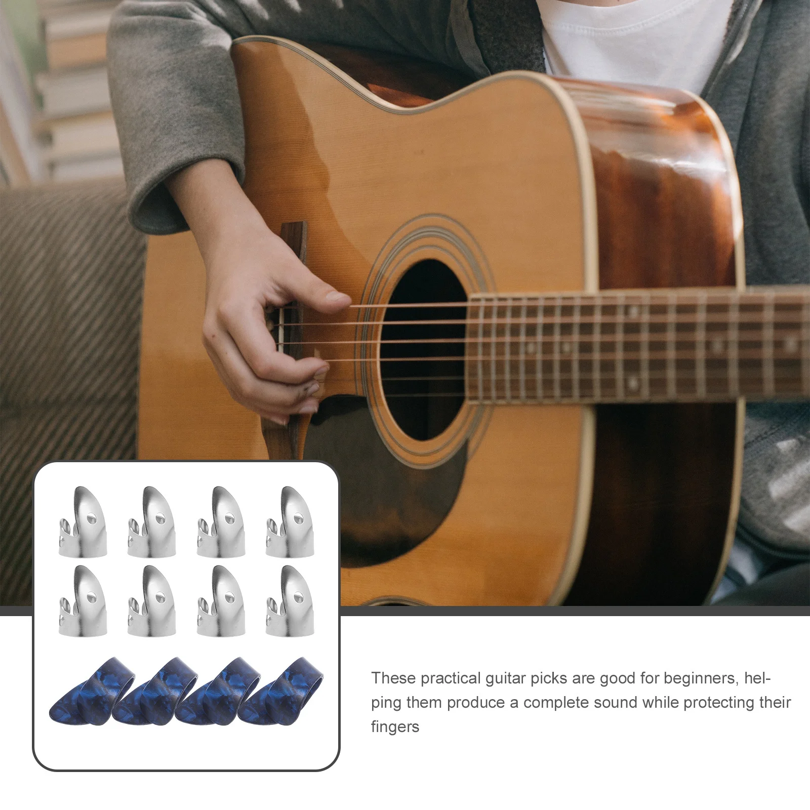 

12Pcs Guitar Picks Thick Sturdy Durable for Electric Acoustic Folk Bass Guitar Thumb Finger Picks Accessories Ukulele Pick