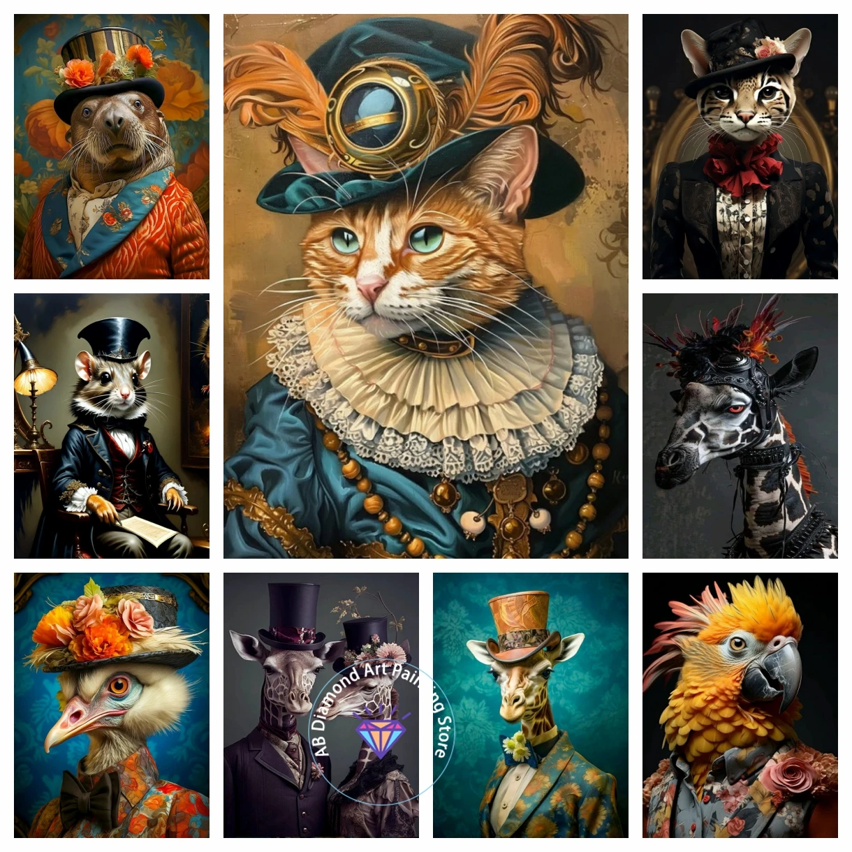 

Hat Cats Diamond Painting Kit 5D DIY Diamond Embroidery Cross Stitch Handmade Art Gift Crafts Home Decor Adult Children Gift