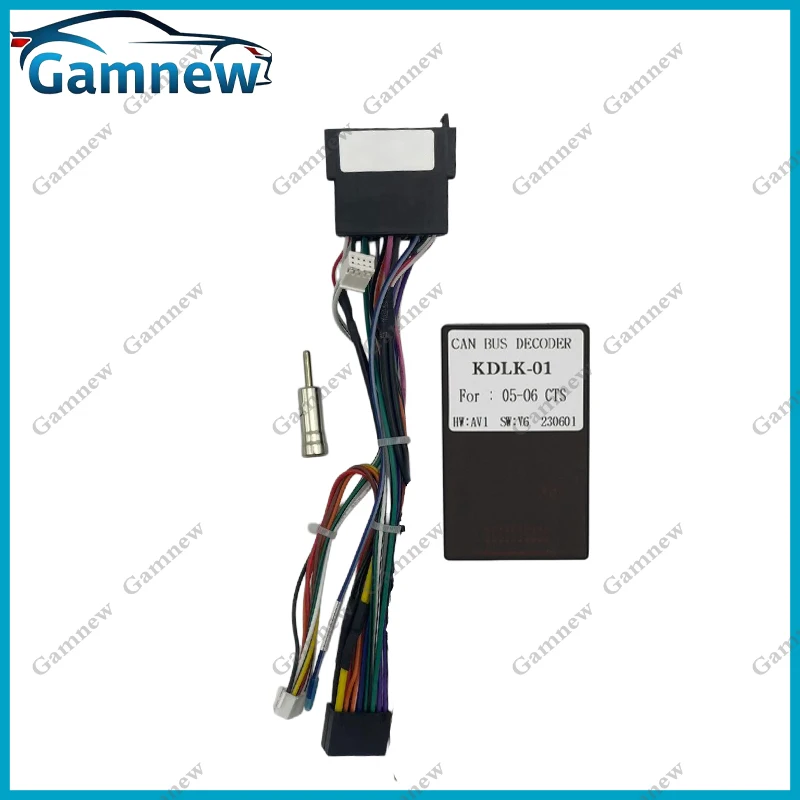 Car 16pin Wiring Harness Adapter Canbus Box Decoder Android Radio Power Cable For Cadillac CTS 2005-2006