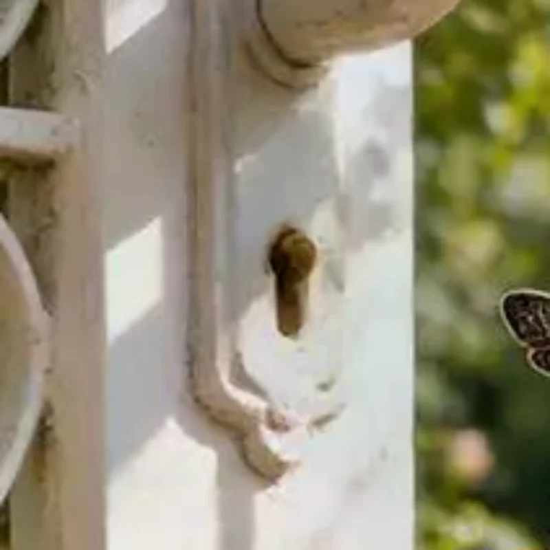 Vintage Bronze Metal Bell Pendant Butterfly Decor Soft Chime Perfect Garden Door Hanging