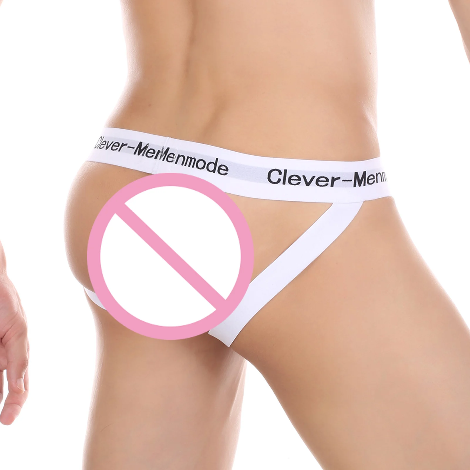 CLEVER-MENMODE 남성 섹시한 속옷 Jockstrap G String Thongs 오픈 엉덩이 페니스 파우치 팬티 Backless Low Rise 남성 속옷