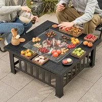 Camping Firewood Stove Square Fire Pits BBQ Grilling Winter Heating Stove Outdoor Charcoal Heating Brazier Fire Pit Wood Burner