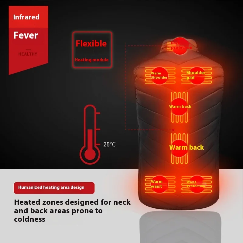 سترة ساخنة، سترة رجالية جديدة للخريف والشتاء، سترة ساخنة لشحن USB، سترة دافئة للرجال والنساء لركوب الدراجات في الهواء الطلق للتدفئة