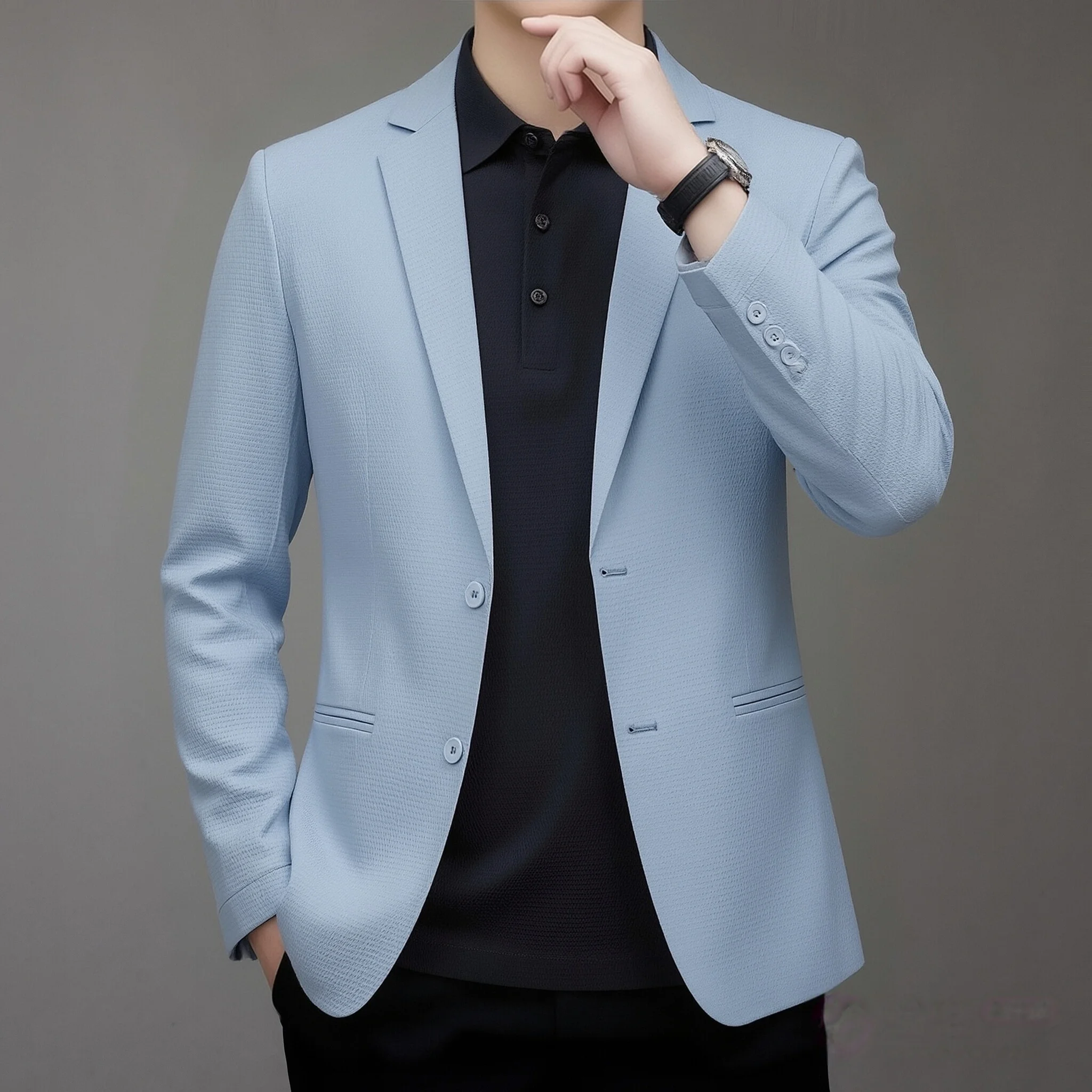 

Spring and Summer Lightweight Korean-style Men's Fashion Business Casual Sun Protection UV-Resistant Suit