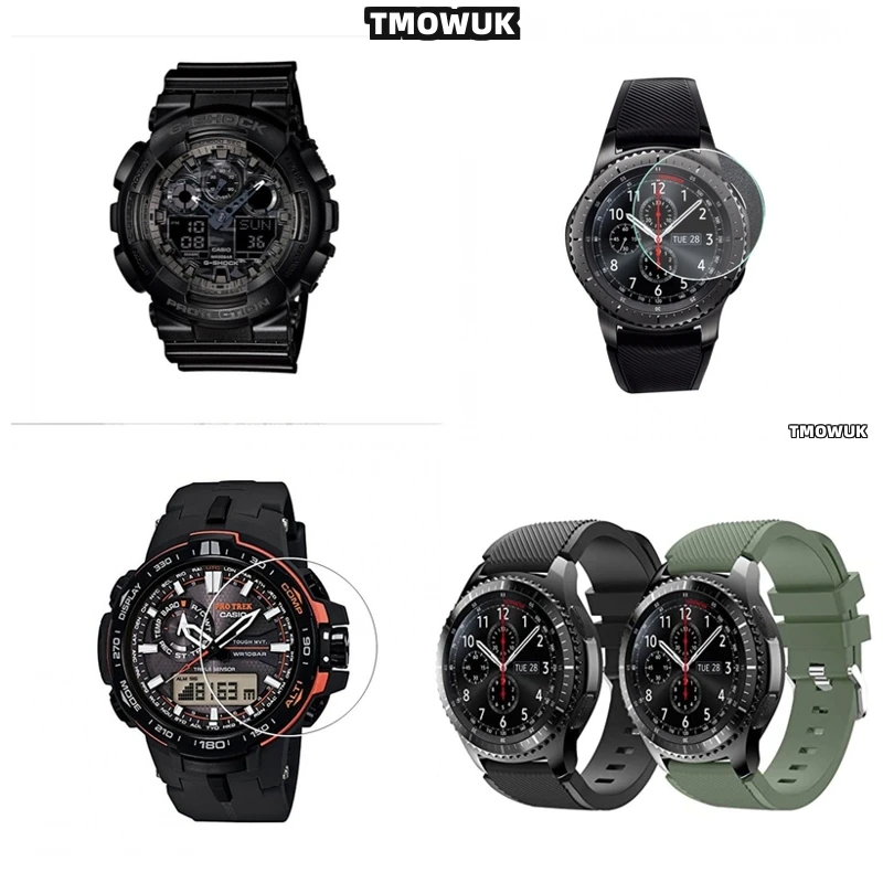 

For Casio GA100 6100 TR770 Pro-Trek EFR 303 GA-2200 GA-2100 GST-W300 9H Hardness HD Clear Tempered Glass Anti-Glare Film Screen