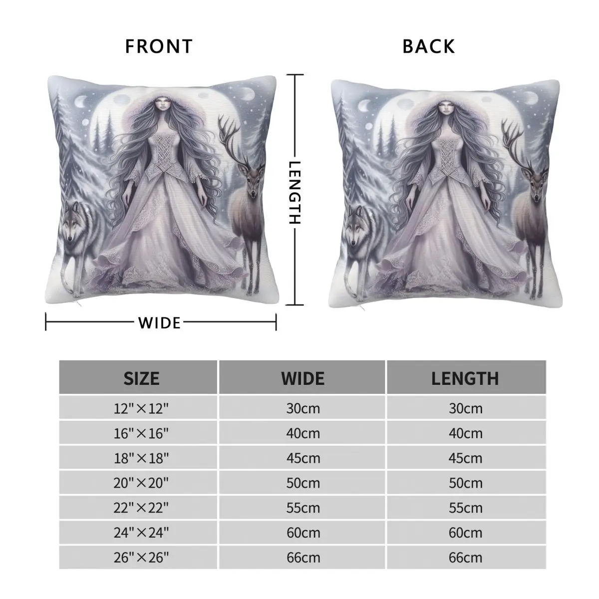 Snow Queen Winter Magic Pillowcase Polyester Linen Velvet Pattern Zip Decor Home Cushion Cover Wholesale 18
