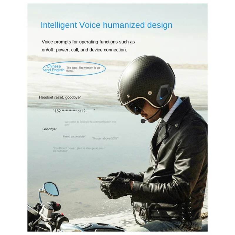 Ingenious-INWA Motorhelm Bluetooth Intercom Headset Full-Face Motorrijden Waterdichte draadloze oproepheadset