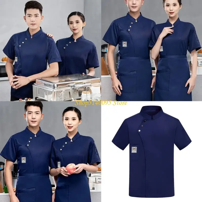 DXAE BEHADBAAR CHEFS JAAG KORTE MOEVEN Katoen Blend Culinair uniform voor mannen