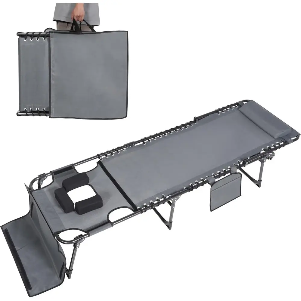 

Indoor Tanning Chair with Hole, Outdoor Mat with Arm Hole, Lounge Chairs for Beach, Backyard, Pool, Lawn in Grey