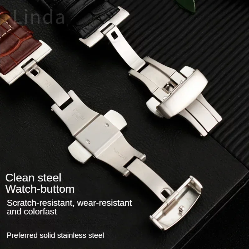 1853 Tissot Couturier T035 prawdziwa skóra pasek do zegarka T035410 T035407 T035617 motylkowy zapięcie męskie bransoletka na nadgarstek