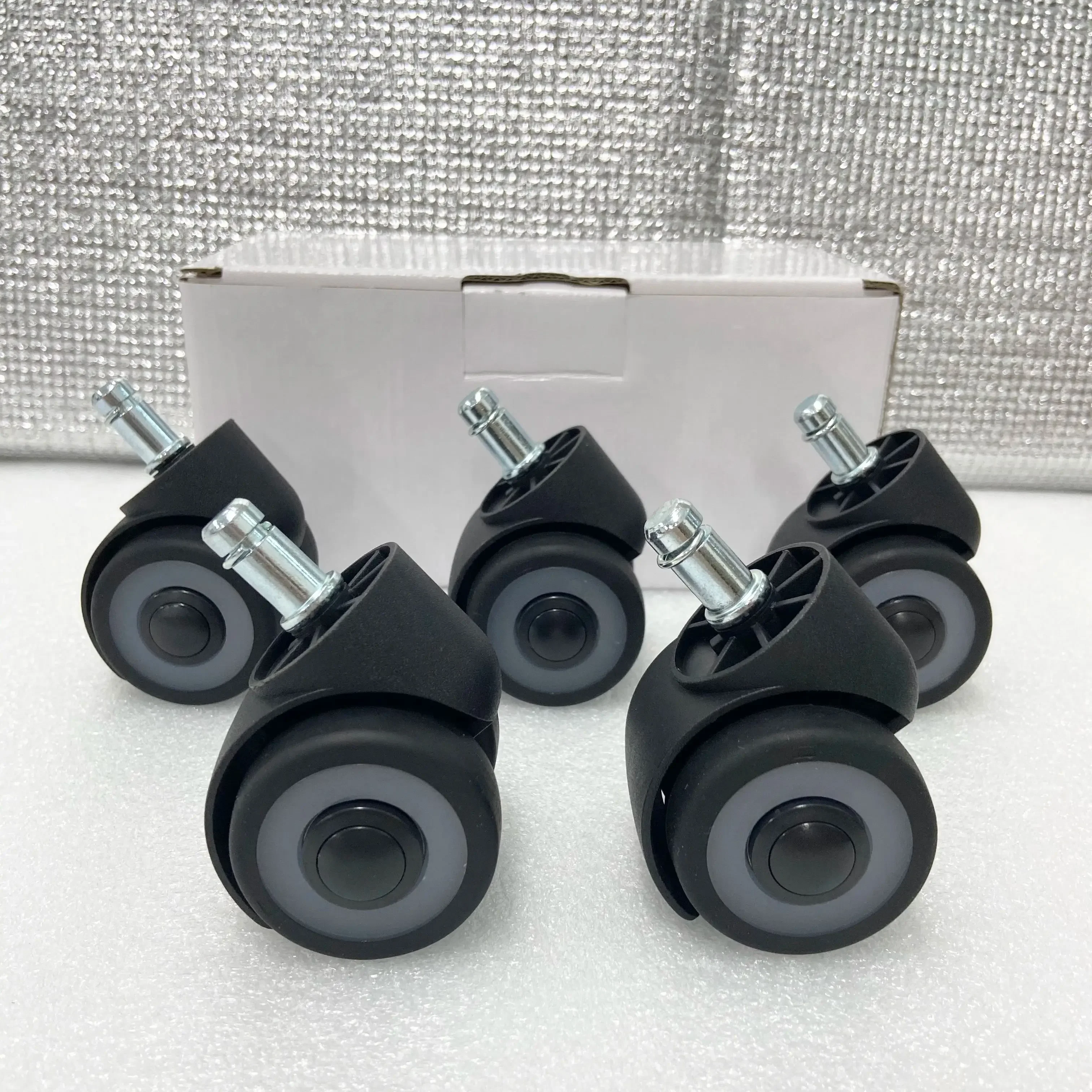 5Pcs 2-Inch Universal TPR Mute Caster Wheels 10x22mm/11x22mm Office Chair Replacement Pulley Furniture Circlip Casters