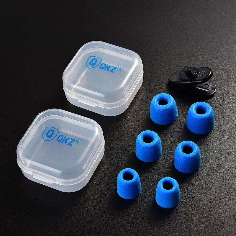QKZ Original Thunder Voice Silicone Memory Foam Slow-Rebound Eartips สำหรับหูฟังชนิดใส่ในหูพร้อมเบสที่ได้รับการปรับปรุง