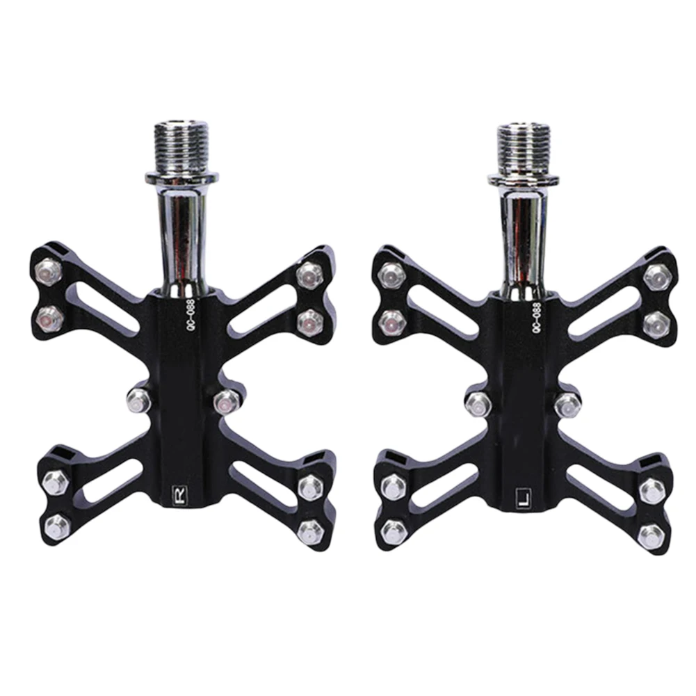 Anti-slip Bike Pedal CNC Aluminum Pedals 14mm Thread Opening 240 Grams Weight Per Pair Individual Screw Rivet Design