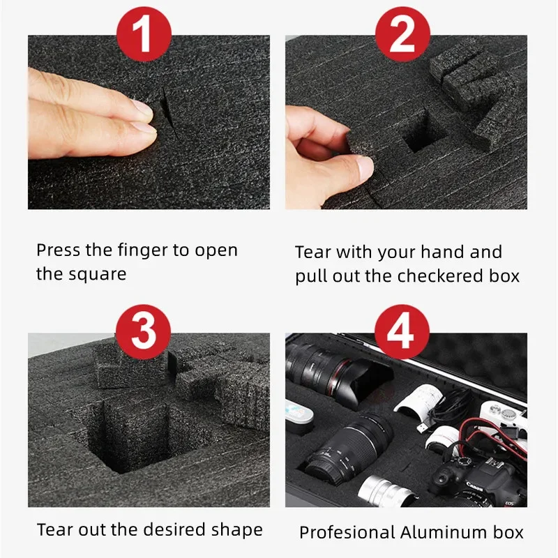 Imagem -03 - Alumínio Case Toolbox For Mechanics Suitcase Tools Storage Box Waterproof Tool Box Hard Case Carrier Safety Tool Organizer