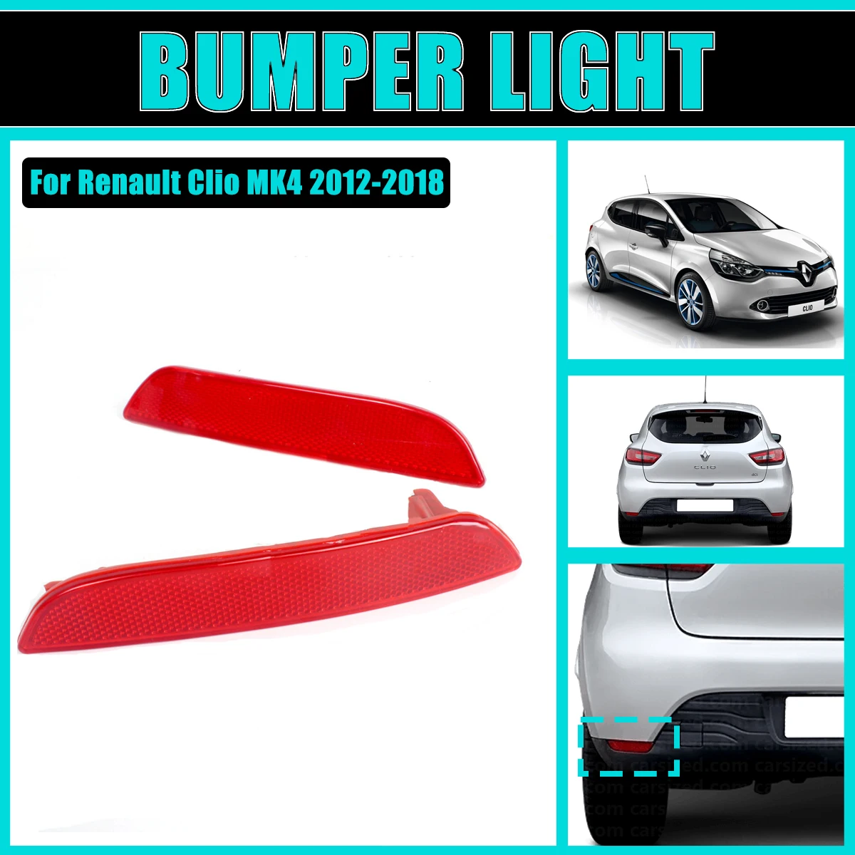 

Bumper Reflector For Renault Clio MK4 2012-2018 2013 2014 Rear lamps Tail Light Brake Stop Turn Signal Lamp Car Accessories L R