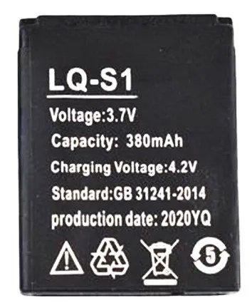 2ชิ้นที่ LQ-S1 LQS1แบตเตอรี่สมาร์ทวอท์ช380mA แบตเตอรี่ลิเธียม3.7V แบตเตอรี่แบบชาร์จไฟได้สำหรับสมาร์ทวอทช์ DZ09 W8 A1 QW09 RYX-NX9 KSW-S6