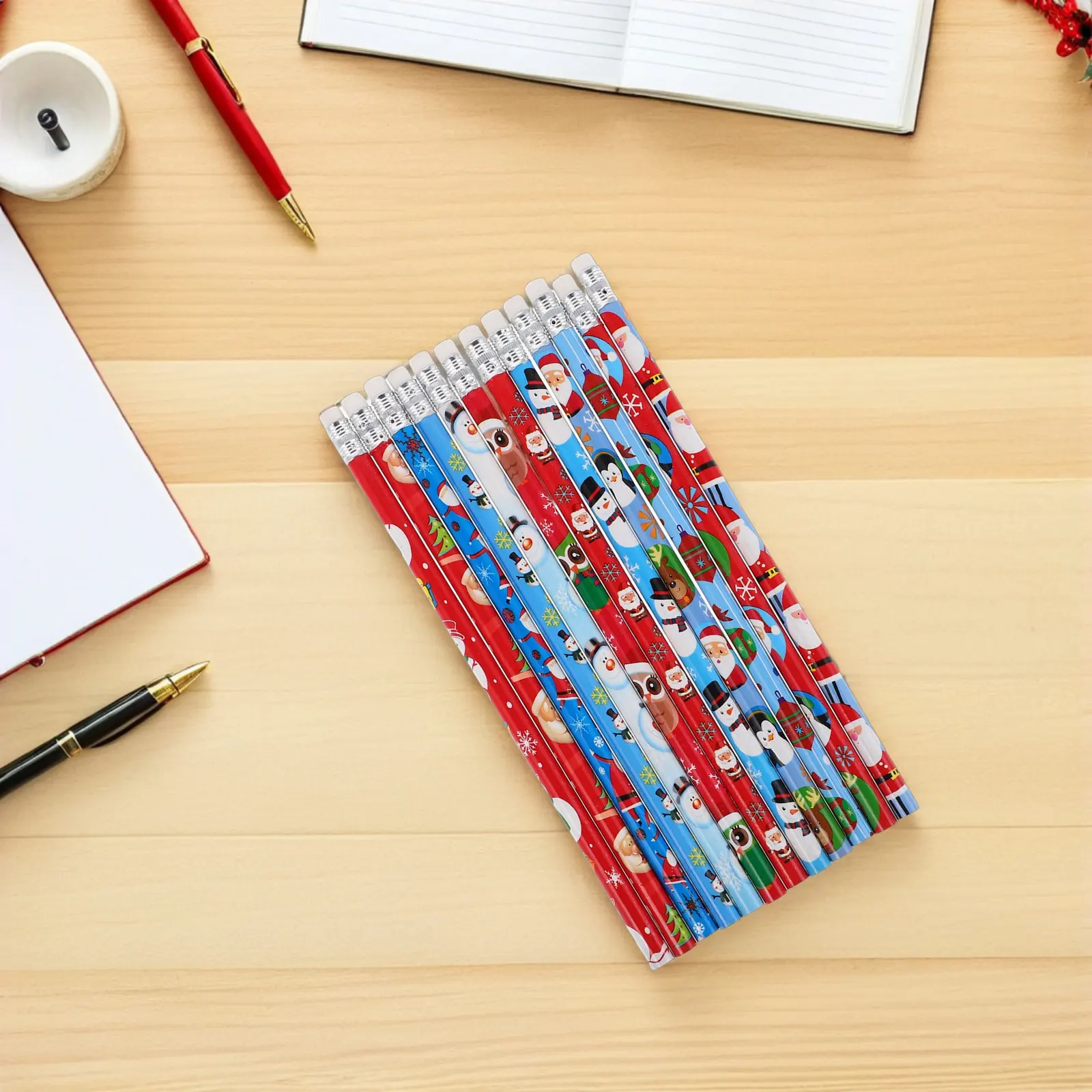 288-pezzi-di-matite-colorate-per-regali-di-natale-forniture-per-feste-scolastiche-ufficio-regali-motivi-adorabili-cartoni-animati-legno-carine