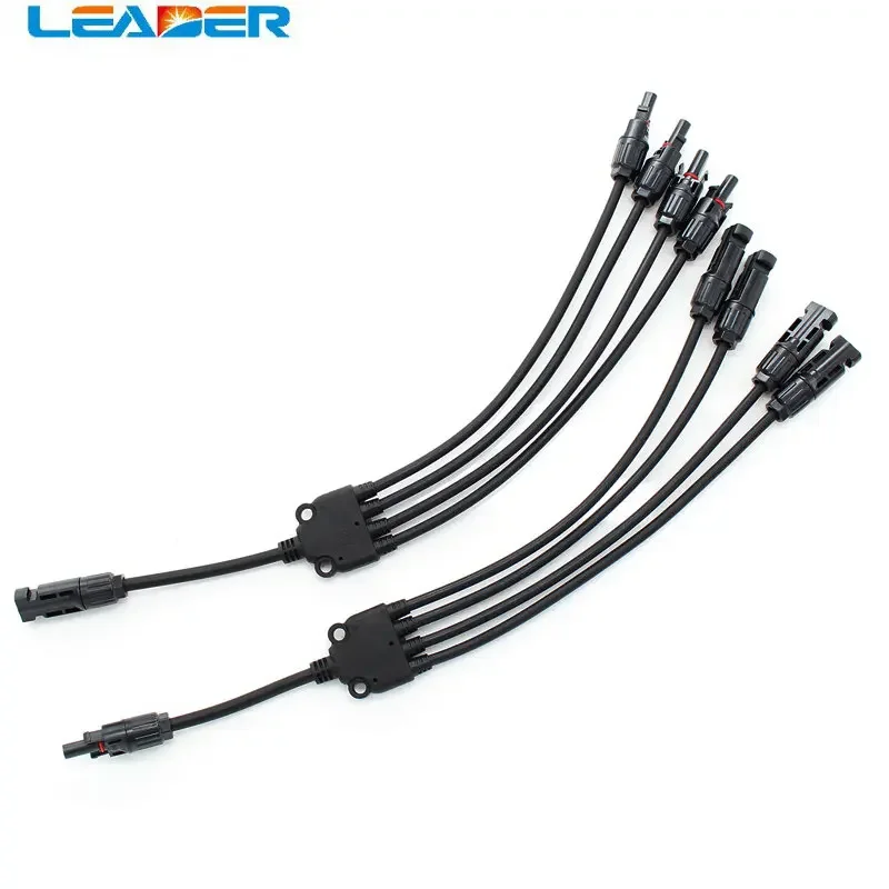 LEADER SOLAR  100 Pairs Y Branch 4 To 1 Solar Cable Connectors M/FFFF & F/MMMM Solar Panel Connector Splitter Combiner