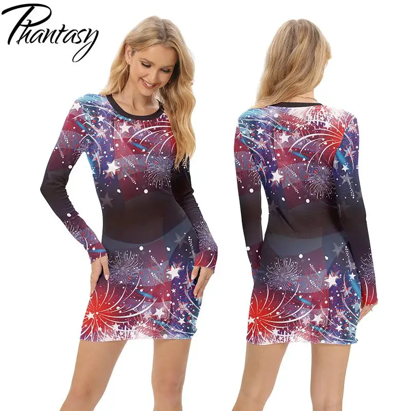 

Phantasy Holiday Carnival Mini Dress Wome Sexy Mesh Visible Dresses Long Sleeve Crewneck Sheath Dress Up Casual Spring Clothing