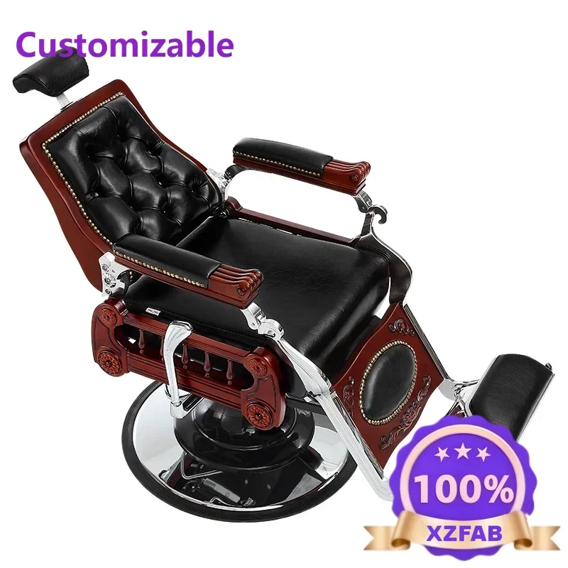 Factory Direct 2026 American men's retro oil head hair  chair barber shaving and trimming chair, special haircut for hair