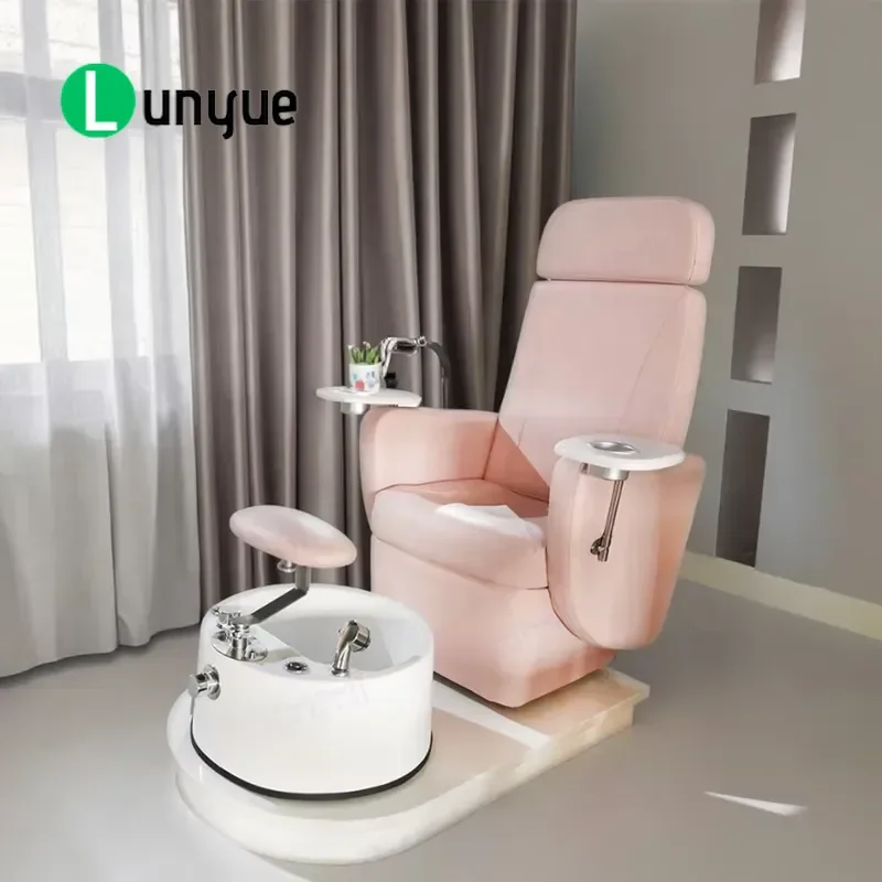 90 Degree Rotating Spa Foot Massage Chair PU Leather Elegant Beauty Furniture Pedicure Seat Comfortable Durable