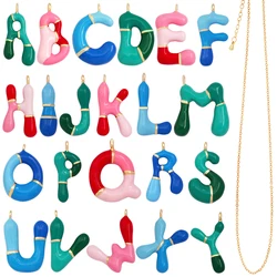 Fashion Colorful Creativity Gold Plated Initial Name A-Z Letter Charm Pendant,Necklace Jewelry Findings Accessories Supplies K40