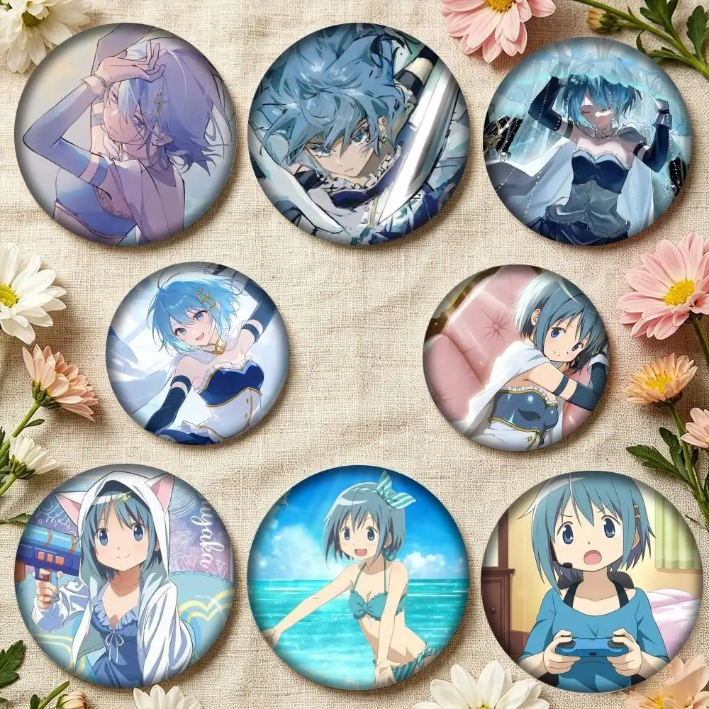 Cartoon Anime P-Puella M-Magi Madoka Magica Miki Sayaka 25mm 32mm 44mm 58mm 75mm Brooches Badges Pins for Accessories Gift