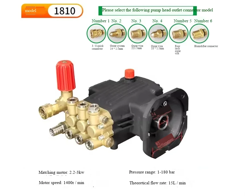 1812 1814 High Pressure Triplex Plunger Pump 16L/min  for Car Wash Industrial Cleaning
