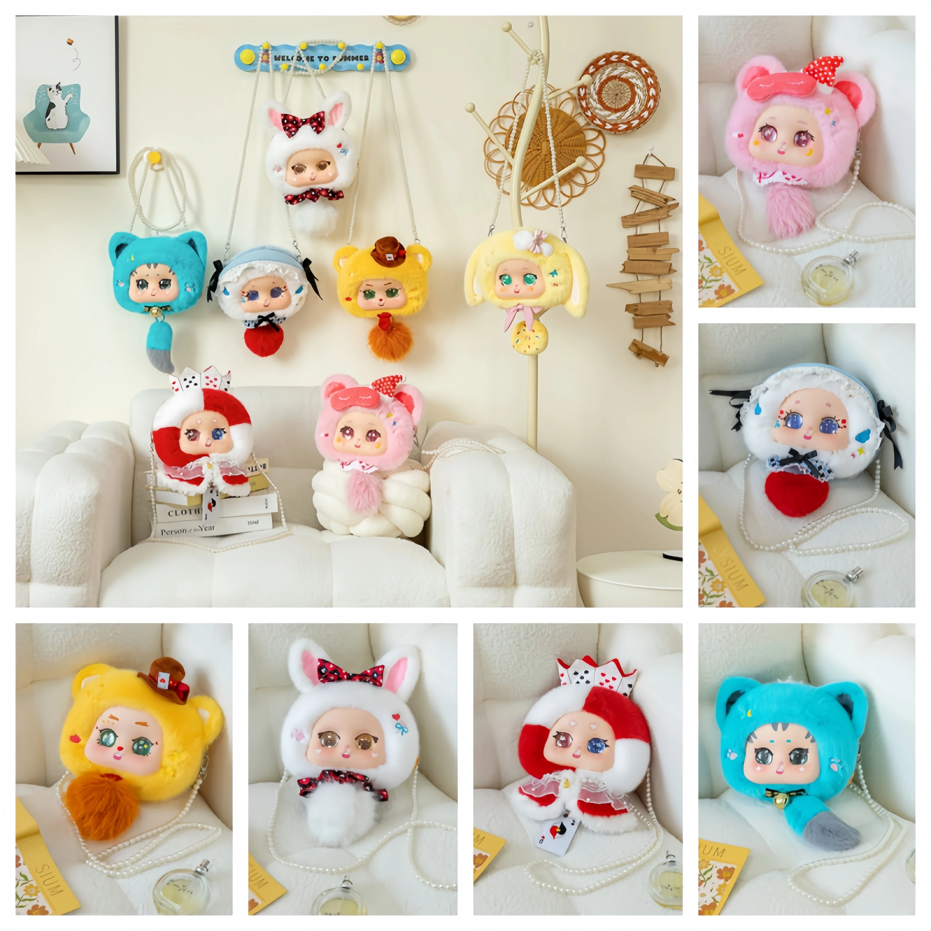 

Kawaii Alice in Wonderland Vinyl Plush Stuffed Toys Cosplay Prop Animal Pendants Desktop Ornaments Car Decorations Birthday Gift