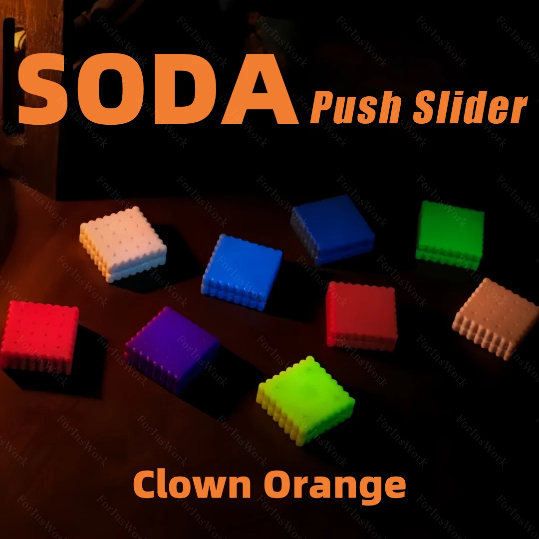 Clown Orange Oda Luminous Biscuits Unlimited Push Slider EDC Gadgets Stress Relief Toy Adults