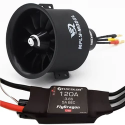 Xfly  80mm EDF 12 Blades Ducted Fan with 3280 RC Brushless Moto KV2200 Thrust 3400g  And 120A ESC for 6S Jet Airplane Aircraft